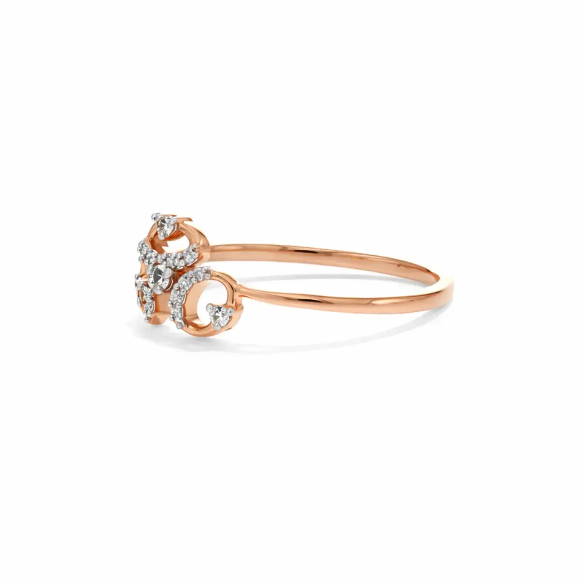 0.07 CT NATURAL DIAMOND WOMENS RING 18K GOLD